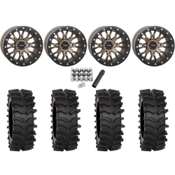 System 3 XT400W 30x12-15 Tires on SB-4 Bronze (15x10) Beadlock Wheels