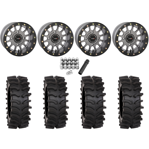 System 3 XT400W 30x12-15 Tires on SB-5 Matte Gunmetal (15x10) Beadlock Wheels