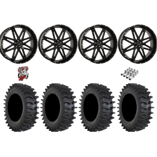 System 3 XT400W 44x12-24 Tires on ST-7 Gloss Black (24x9) Wheels