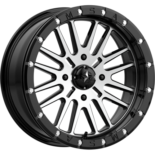 MSA M37 Brute Beadlock Gloss Black Machined 18x7 Wheel/Rim