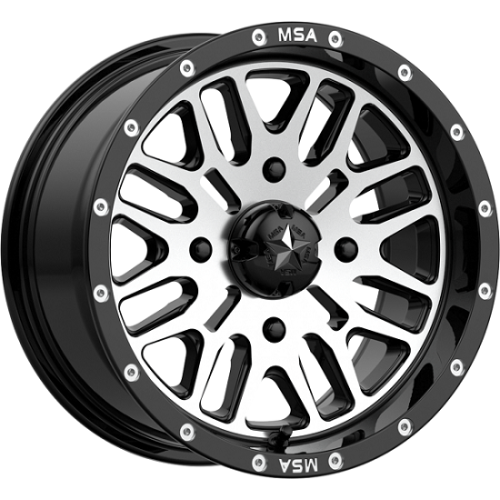 MSA M38 Brute Gloss Black Machined 14x7 Wheel/Rim