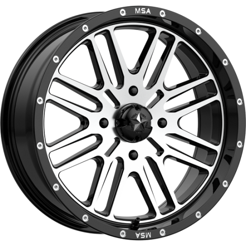 MSA M38 Brute Gloss Black Machined 18x7 Wheel/Rim