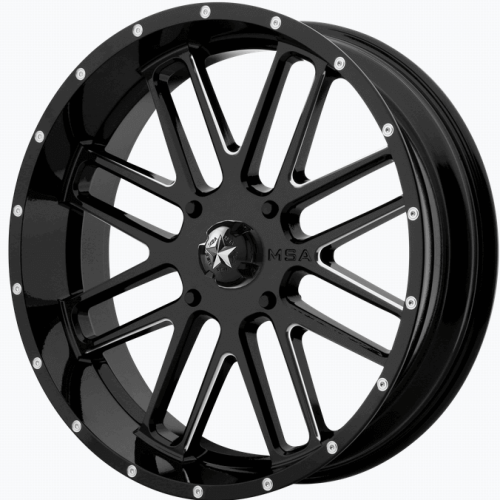 MSA M35 Bandit Gloss Black Milled 18x7 Wheel/Rim