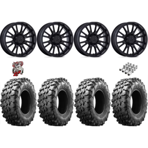 Maxxis Carnivore 33x10-15 Tires on MSA M51 Thunderlip Matte Black Wheels