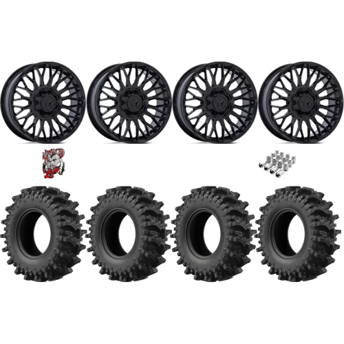 EFX MotoSlayer 33x9.5-22 Tires on MSA M50 Clubber Gloss Black Wheels