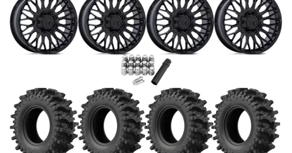 EFX MotoSlayer 33-9.5-22 Tires on MSA M50 Clubber Gloss Black Wheels