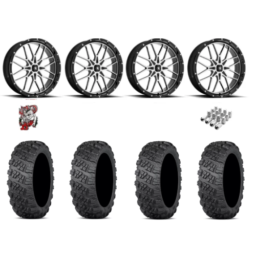 ITP Versa Cross V3 Tires 28x10-18 on MSA M45 Portal Machined Wheels