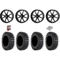 System 3 XT400W 35x12-24 Tires on Frontline 556 Gloss Black (24x9) Wheels