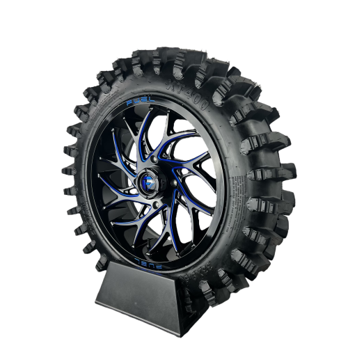 System 3 XT400 33x9.5-20 Tires on Fuel Runner Candy Blue Wheels