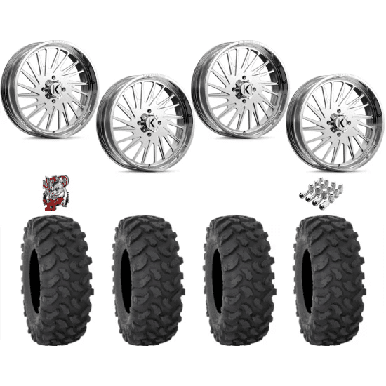 System 3 XTR370 40-10-24 Tires on KG1 Forged KU038 Javelin Polished Wheels