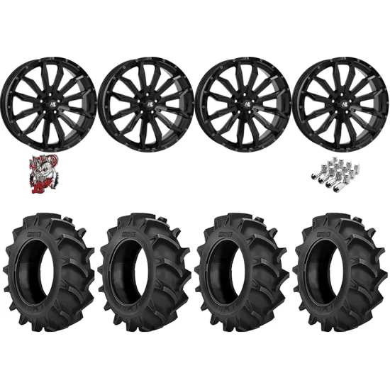 BKT TR 171 44-11.2-24 Tires on HL21 Gloss Black Wheels