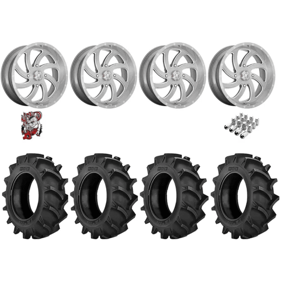 BKT TR 171 44-11.2-24 Tires on MSA M36 Switch Brushed Titanium Wheels