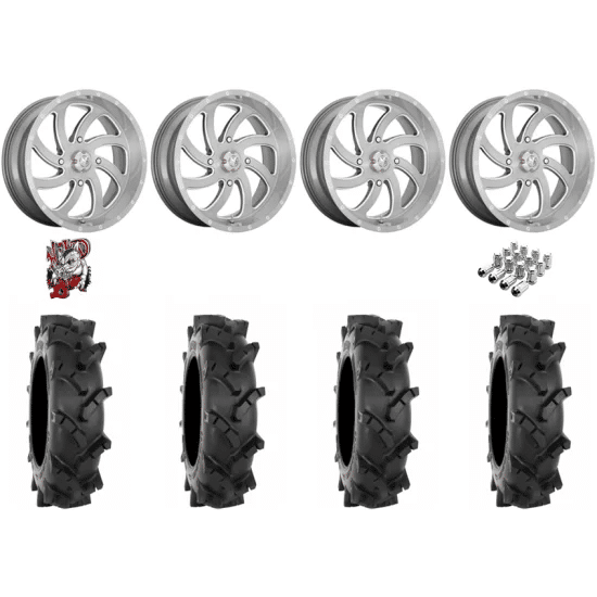 System 3 MT410 35-9-22 Tires on MSA M36 Switch Brushed Titanium Wheels