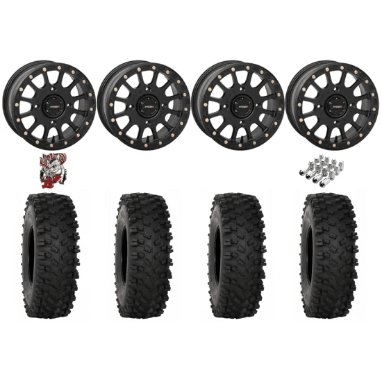 System 3 ATX470 32-10-15 Tires on SB-5 Matte Black Beadlock Wheels