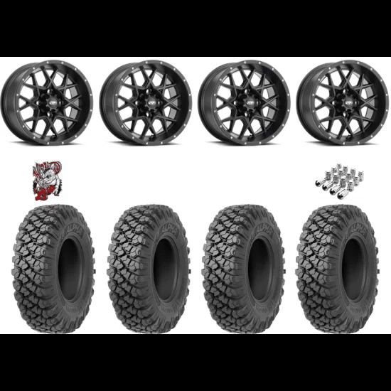 Valor Off-Road Alpha 35-10-15 Tires on ITP Hurricane Satin Black Wheels