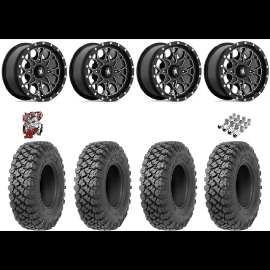 Valor Off-Road Alpha 35-10-15 Tires on MSA M45 Portal Gloss Black Milled Wheels