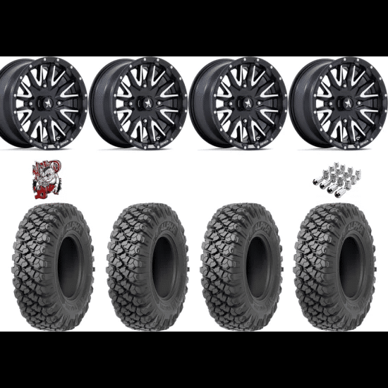 Valor Off-Road Alpha 35-10-15 Tires on MSA M49 Creed Matte Black & Machined Wheels