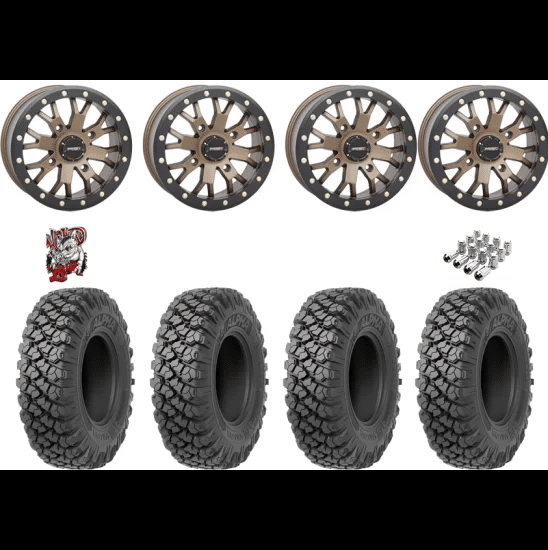 Valor Off-Road Alpha 32-10-15 Tires on SB-4 Bronze Beadlock Wheels