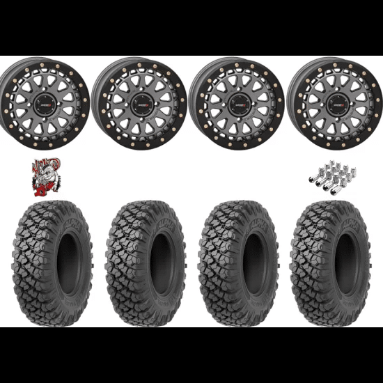 Valor Off-Road Alpha 32-10-15 Tires on SB-6 Gunmetal Beadlock Wheels