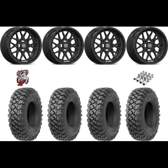 VALOR OFF-ROAD ALPHA 35-10-15 TIRES ON V03 GLOSS BLACK WHEELS